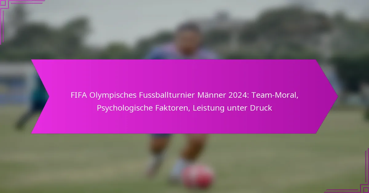 FIFA Olympisches Fussballturnier Männer 2024: Team-Moral, Psychologische Faktoren, Leistung unter Druck