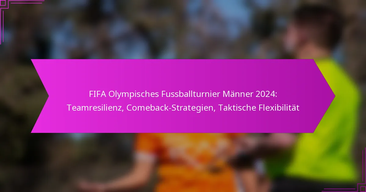 FIFA Olympisches Fussballturnier Männer 2024: Teamresilienz, Comeback-Strategien, Taktische Flexibilität