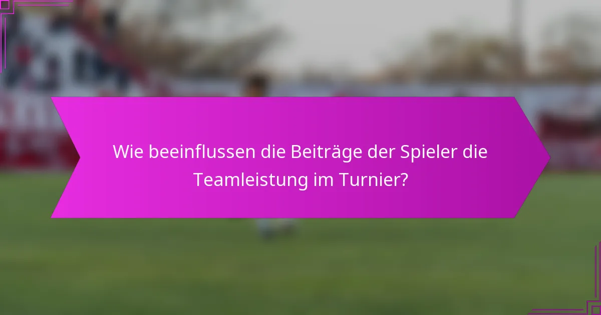 Wie beeinflussen die Beiträge der Spieler die Teamleistung im Turnier?