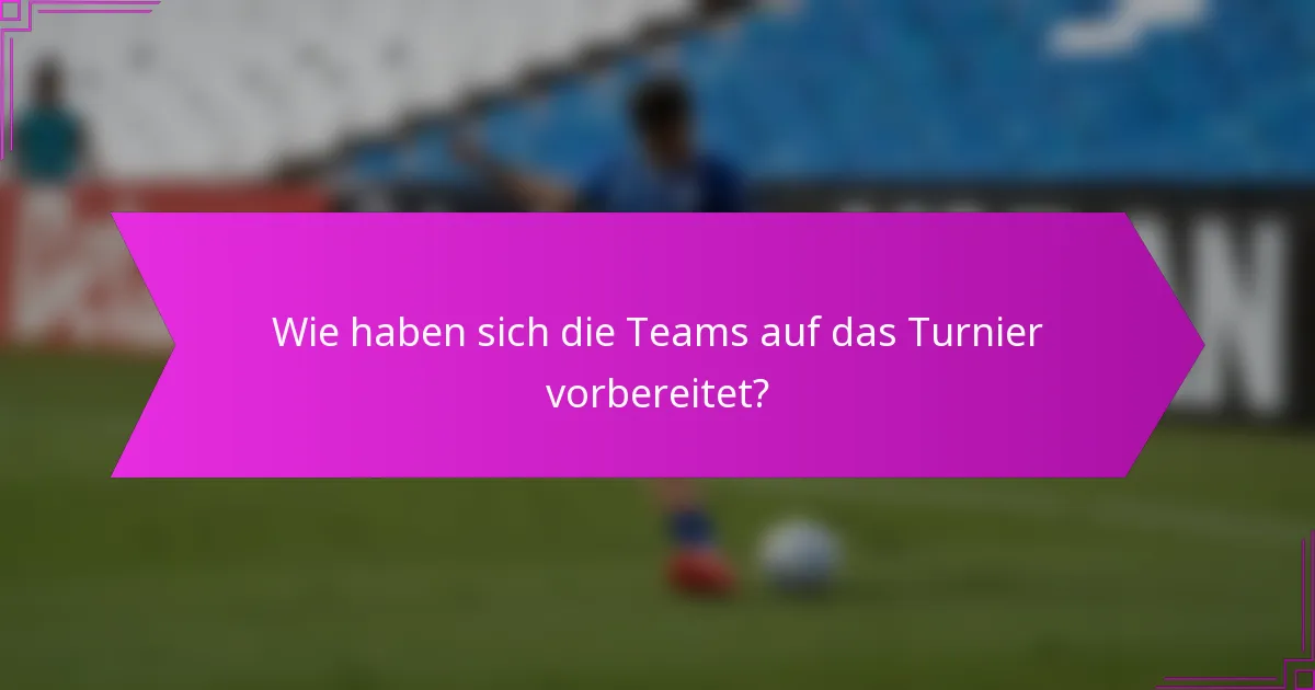 Wie haben sich die Teams auf das Turnier vorbereitet?